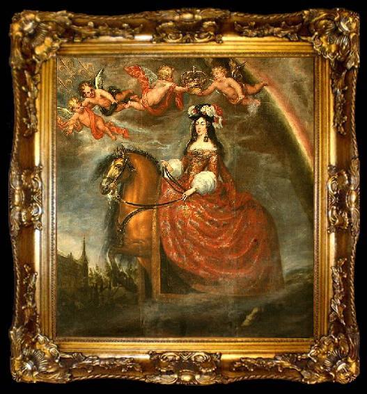 framed  Francisco Rizi Equestrian portrait of Marie Louise d